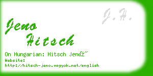 jeno hitsch business card